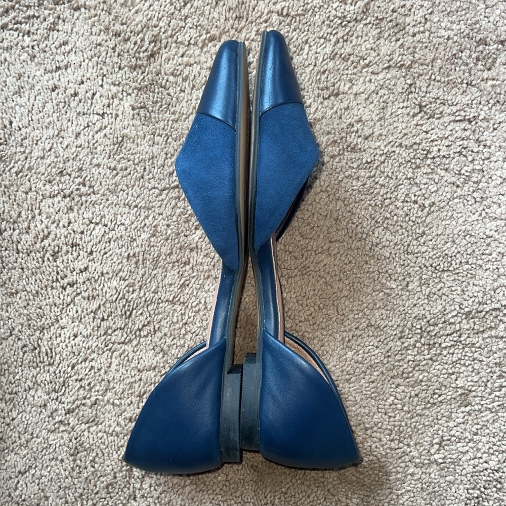 J. Jill Lynne Slingback Ballet Flats, Navy Suede/ Leather [Size 6.5] - Picture 8 of 9